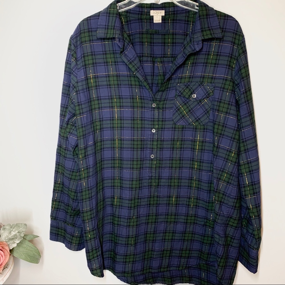 J Crew | Oversized Plaid Top